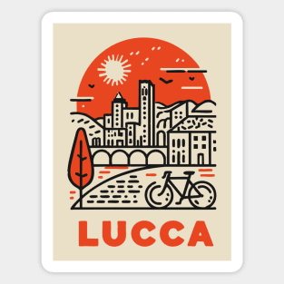 Lucca Italy - Minimalist Piazza Linework Magnet